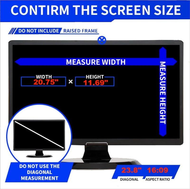 JIESITE 23.8 Inch 16:9 Computer Privacy Screen Filter for Monitor - Privacy Shield and Anti-Glare Protector - Image 3